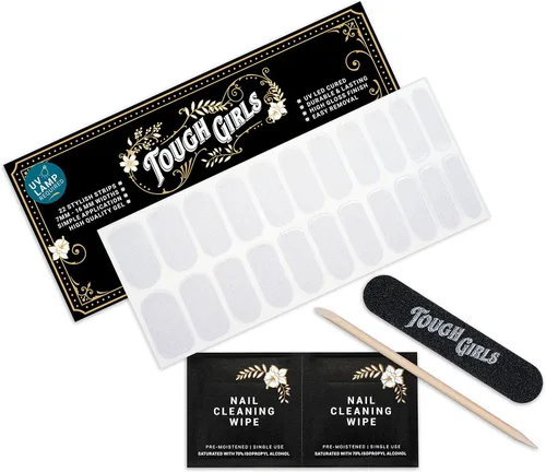 Vista 9 de TOUGH GIRLS 22 tiras de esmalte de uñas de gel semicuradas prémium con accesorios de aplicación (borgoña)
