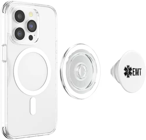 Vista 4 de Técnico médico de emergencia Servicios de ambulancia Trabajo EMT PopSockets MagSafe PopGrip para iPhone