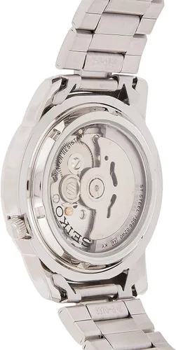 Vista 2 de SEIKO SNKK25 5 - Reloj de acero inoxidable con esfera blanca para hombre, Esqueleto Blanco, Bobinado automático, cuerda automática