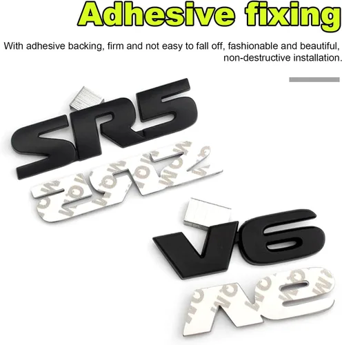 Vista 4 de 2 emblemas de metal 3D V6 SR5, para guardabarros laterales y traseros, calcomanías autoadhesivas para parachoques de guardabarros, accesorios