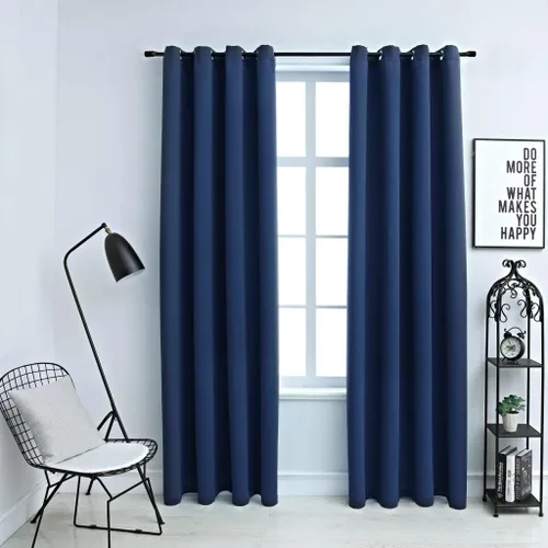 Vista 12 de Cortinas opacas con anillos 2 piezas, aislamiento térmico sólido con ojales, cortinas de ventana de reducción de ruido, cortinas de oscurecimiento