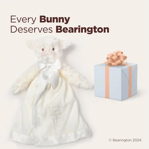 Vista 5 de Cobija Bearington para bebé, Lovey 15 pulgadas, S, Blanco