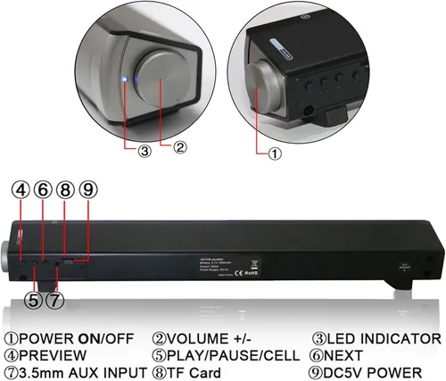 Vista 3 de Altavoces de computadora para escritorio, barra de sonido de computadora con cable e inalámbrica, mini altavoces estéreo alimentados por USB