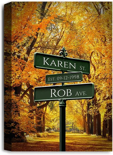 Vista 73 de IPIC - Personalized Framed Canvas with Custom Street Sign in Boston Personalized Street Signs with Names, Custom Canvas Print, Boston Sunset