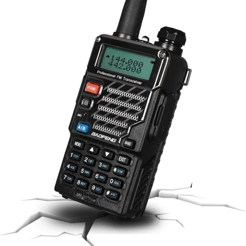 Vista 5 de BAOFENG UV-5R+ Plus Radio bidireccional de doble banda, negro clásico [5 paquetes] 5W Long Range Ham Radio, with 1800mAh Battery, Headsets &