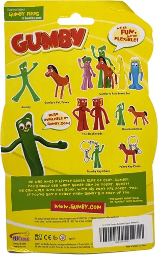 Vista 5 de NJ Croce Figura flexible de Gumby de 6 pulgadas, juguete clásico vintage, seguro para niños, figura original de The Gumby Show, gran regalo