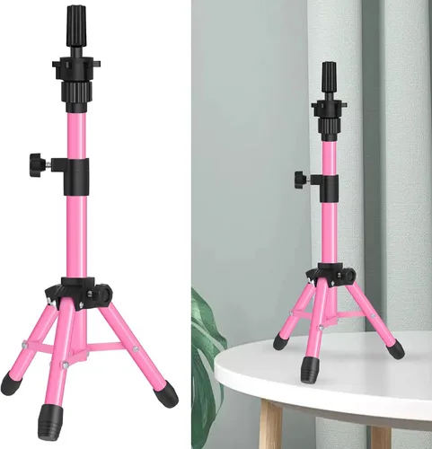 Vista 19 de ZQIAN BEAUTY Trípode de soporte para peluca de 25 pulgadas, soporte de cabeza de maniquí ajustable, soporte de cabeza de peluca para cabezas