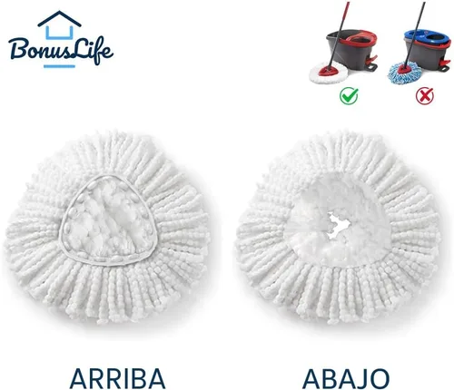 Vista 5 de Recambios de cabezales de fregona para el sistema O-Ceda Easy Wrin Spin, repuestos de microfibra, repuesto de cabezal de fregona fácil de limpiar