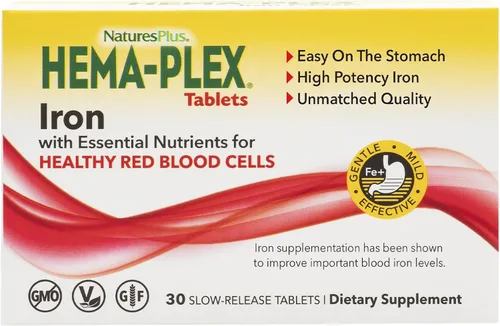 Vista 12 de NaturesPlus Hema-Plex Iron - 10 tabletas de liberación lenta - 85 mg de hierro quelado - Salud total de la sangre - con vitamina C y bioflavonoides
