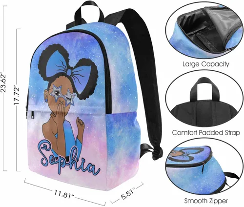 Vista 163 de Texto personalizado Elefante desgaste gafas mochila mochila mochila casual Daypack bolsa para mamá niñas, color86-4, Mochilas Daypack