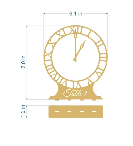 Vista 3 de Números de mesa de boda, Reloj de corte láser personalizado, Centros de mesa modernos independientes, Decoración de recepción, Titulares de números