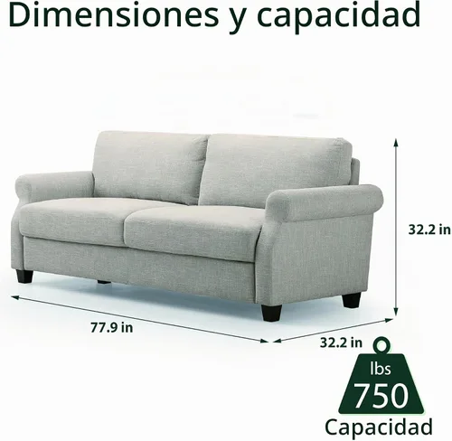 Vista 6 de Zinus Josh sofá de dos plazas