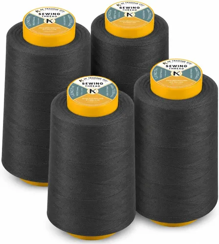 Vista 10 de AK Trading Paquete de 4 Conos de Hilo de Coser Multiusos Aqua (6000 Yardas Cada Uno) de Carretes de Hilo de Poliéster de Alta Resistencia a la Agua