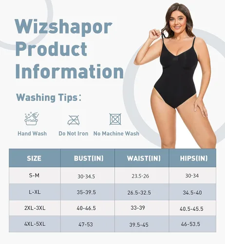 Vista 6 de Wizshapor Body moldeador de cuerpo completo para mujer, con control de abdomen, sin costuras