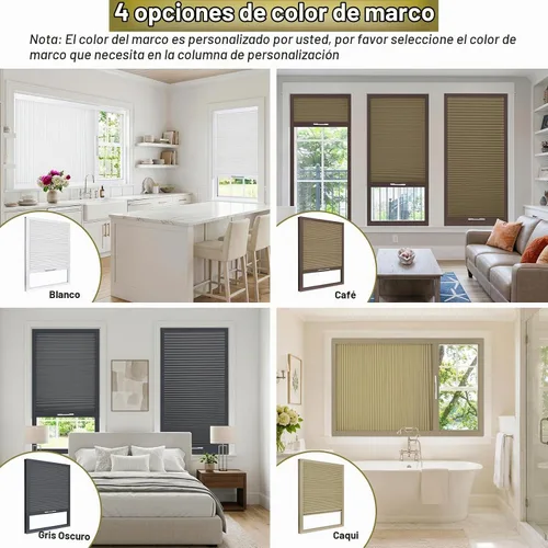 Vista 2 de Persianas y persianas opacas para ventana, persianas celulares inalámbricas con aislamiento térmico, persianas de panal para ventanas inclinadas