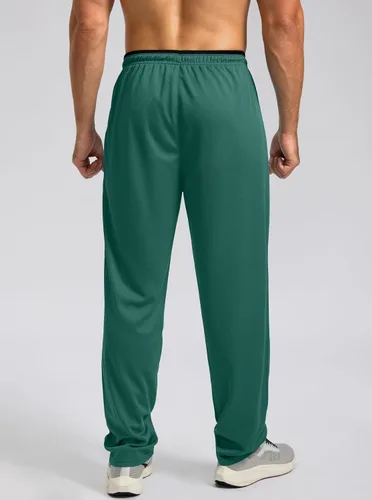 Vista 3 de G Gradual Pantalones deportivos para hombre con parte inferior abierta, pantalones de entrenamiento con bolsillos con cremallera, malla ligera
