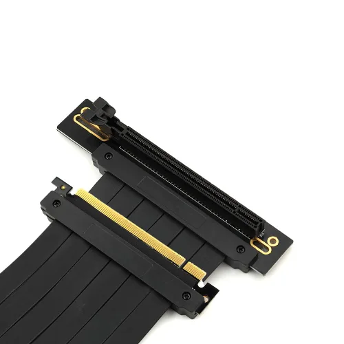 Vista 2 de Tarjeta gráfica GPU vertical de velocidad completa PCI-E 4.0 x16 Cable elevador de alta velocidad Gen4 Flexible Extensor Cable Riser Puerto