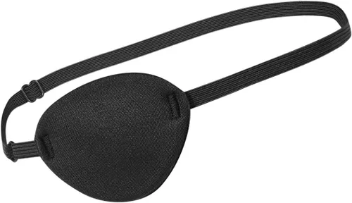 Vista 9 de CLISPEED Parche para ojos de pirata, 2 unidades, parches de calavera de un ojo negro, máscaras de ojos de capitán pirata de seda, para Halloween