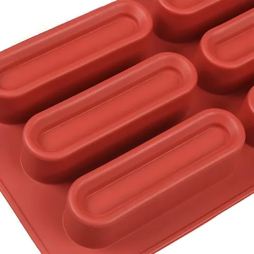 Vista 6 de Molde de silicona para chocolate en forma de dedo con 6 cavidades tipo barra para chocolate, dulces, pan, 11.6 x 6.8 x 1.3 pulgadas