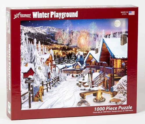 Vista 2 de Vermont Christmas Company Rompecabezas de 1000 piezas para parque infantil de invierno