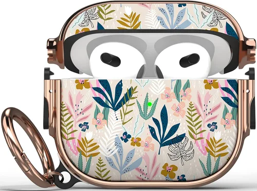 Vista 24 de Maxjoy Funda para AirPods 3 con cerradura, funda protectora rígida de 3ª generación para AirPod de 3ª generación para mujeres y hombres con llavero