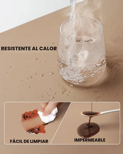 Vista 5 de YSAGi - Almohadilla de escritorio de doble cara, de cuero, protector de almohadilla de corcho ecológico, grande, impermeable, para oficina/hogar