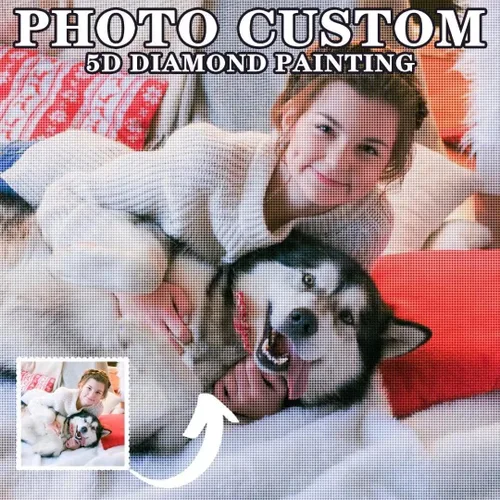 Vista 9 de Kit de pintura de diamantes personalizable, taladro completo para adultos, pintura de diamante 5D para bricolaje, foto personalizada, personaliza tu