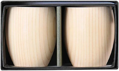 Vista 6 de EDOYA Hinoki - Juego de 2 tazas de madera para sake, fabricadas en Japón