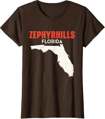 Vista 11 de Zephyrhills Florida USA State America Travel Floridian T-Shirt, Negro