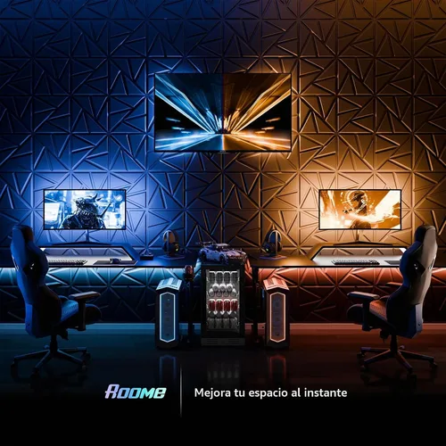 Vista 5 de ROOME Paneles decorativos 3D de 12 x 12 pulgadas, cortables y aptos para bricolaje, panel de pared de PVC resistente al fuego, modernos paneles