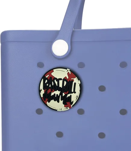 Vista 7 de Dijes para bolsa de Bogg, accesorios decorativos para bolsa de Bogg, dijes de béisbol para bolsa de playa, accesorios de goma para bolsa de playa