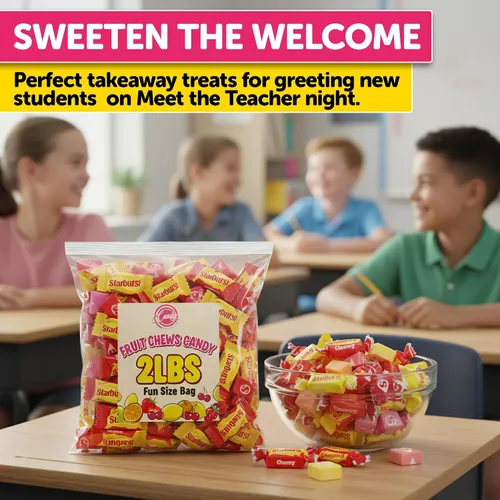 Vista 5 de Caramelos masticables de frutas originales, paquete a granel de 2 libras, dulces surtidos envueltos individualmente para fanáticos de Starburst