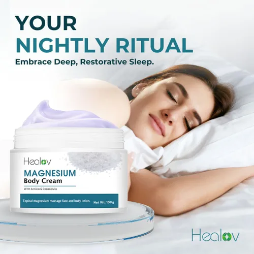 Vista 5 de Loción de magnesio – Crema de magnesio calmante pura para relajación, mejor sueño, salud muscular, cuidado de piernas y articulaciones – Mantequilla
