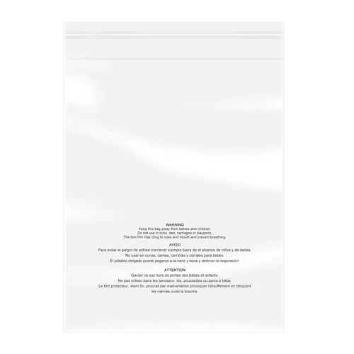 Vista 8 de iMailer - 100 unidades - 6 x 9 pulgadas, bolsas de polietileno transparentes con advertencia de asfixia autosellantes 1.6 mil para tarjetas y sobres