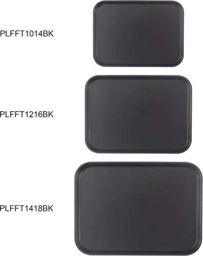 Vista 5 de Thunder Group Bandeja rectangular de plástico para comida rápida, 10-1/2 x 13-5/8 pulgadas, negro