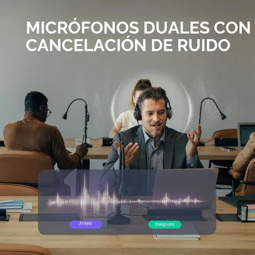 Vista 4 de Yealink Auriculares USB UH37 con micrófono de cancelación de ruido USB-C/A (Equipos)