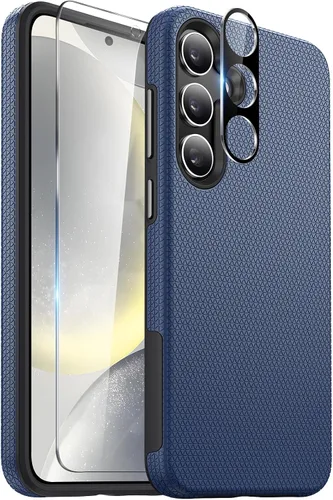 Vista 9 de Diaclara Funda diseñada para Samsung Galaxy S24 de 6.2 pulgadas, protector de pantalla de vidrio templado + protector de cámara a prueba de golpes