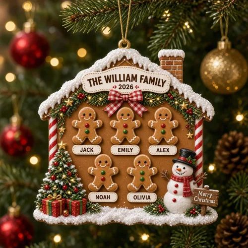 Vista 11 de Taza de Navidad personalizada con diseño de pan de jengibre 2026 Taza de crema_02