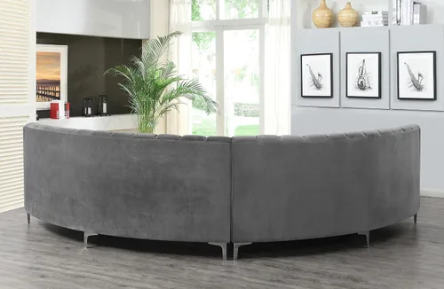 Vista 27 de Legend Vansen L - Sofá de terciopelo semicírculo de 141.34 pulgadas, sofá modular curvado de gran tamaño para sala de estar, oficina, apartamento