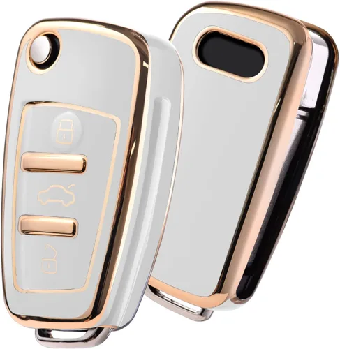 Vista 15 de ELOHEI Funda para llavero Audi, funda de TPU suave de alta calidad, protección completa, compatible con Audi A1 A3 Q3 Q7 R8 A6L TT (negro)