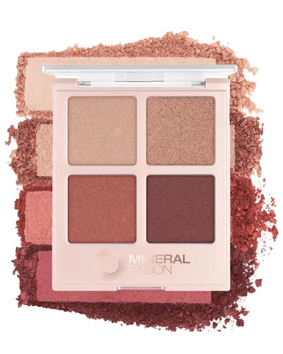 Vista 12 de Mineral Fusion Paleta de sombras de ojos Maquillaje vegano con acabados mate, satinado y brillante Fórmula natural y ligera (Coffee Break)