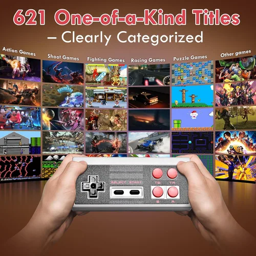 Vista 3 de Retro Gaming Console with 621 Built-in Games, HDMI Retro Game Console for NES, Classic Mini Entertainment System for Nintendo, Plug and Play with