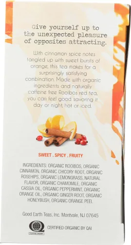 Vista 4 de Good Earth Sweet & Spicy, té de hierbas de manzanilla sin cafeína, 18 bolsas de té (paquete de 6)