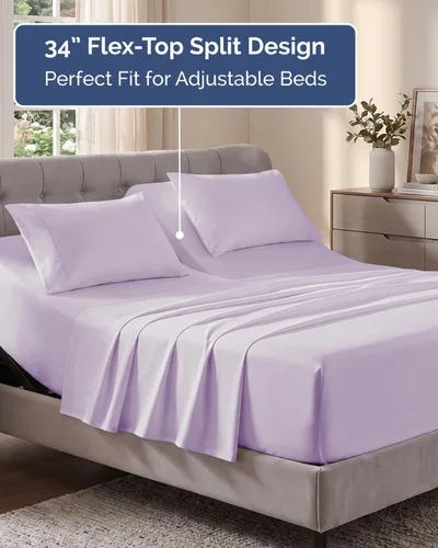 Vista 556 de Extra Deep Twin XL Sheet Set - 3 Piece College Dorm Room - White 01-Blanco