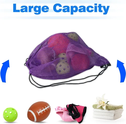 Vista 72 de GSE Games & Sports Expert Bolsa de malla con cordón para béisbol, pelotas de pickleball, pelotas de golf, gimnasio, equipo de natación, lavandería