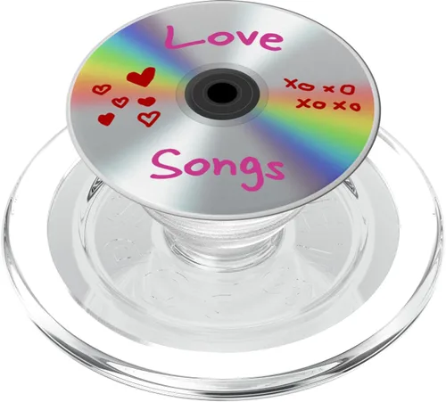 Vista 8 de Love Songs CD Retro Compact Disc Vintage 80s 90s Music Hits PopSockets intercambiables PopGrip
