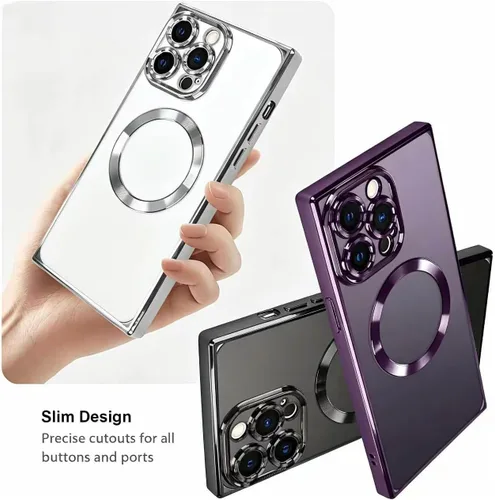 Vista 3 de LSL Funda para iPhone 14 Pro Max [compatible con MagSafe] TPU suave parachoques anticaídas, antiarañazos, a prueba de golpes, delgada, chapado