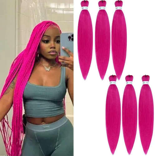 Vista 24 de Cabello trenzado para niños preestirado de 16 pulgadas, color negro para niños, trenzas sin nudos