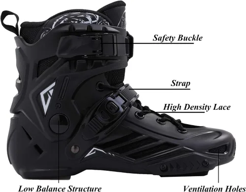 Vista 3 de LIKU Negro Profesional Patines En Línea Unisex