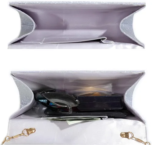 Vista 25 de Bolso de noche para mujer, bolso de fiesta brillante para mujer, bolso de fiesta de boda